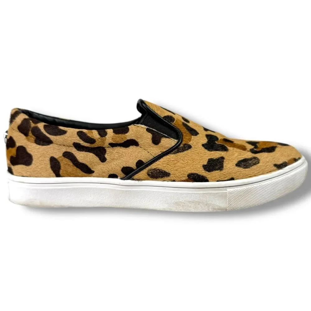 Steve Madden Ecentrcl Slip On Sneakers Leopard Haircalf Size 7 Casual Comfort - Picture 5 of 12